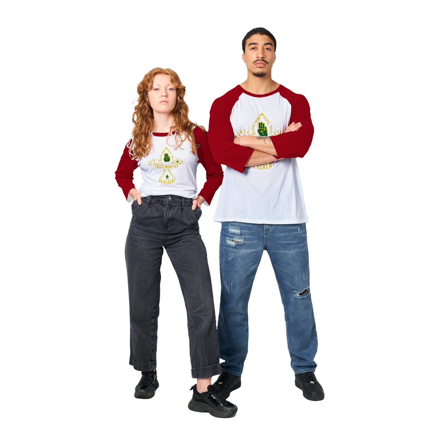 Troop 125 Scout Code v1a - Unisex 3/4 sleeve Raglan T-shirt