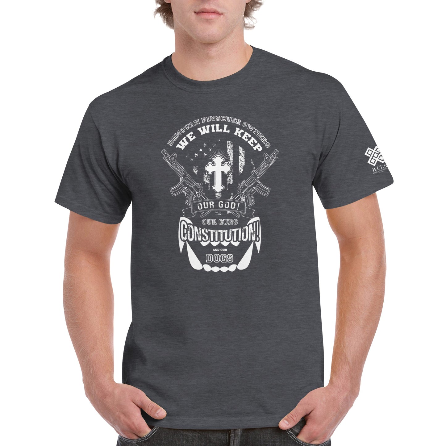 Donovan Pinscher Our Rights Will Not be Stolen, Heavyweight Unisex Crewneck T-shirt