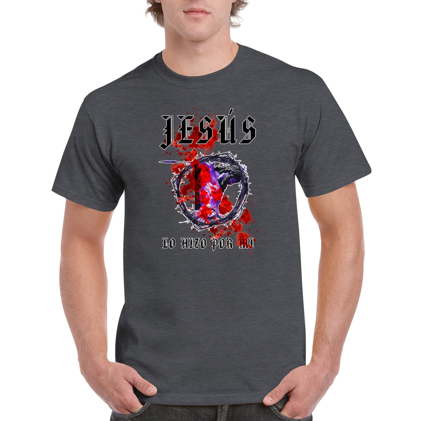 La Crucificacion Lo Hizo Por Mi, Camiseta Manga Corta Clasica - Unisexo