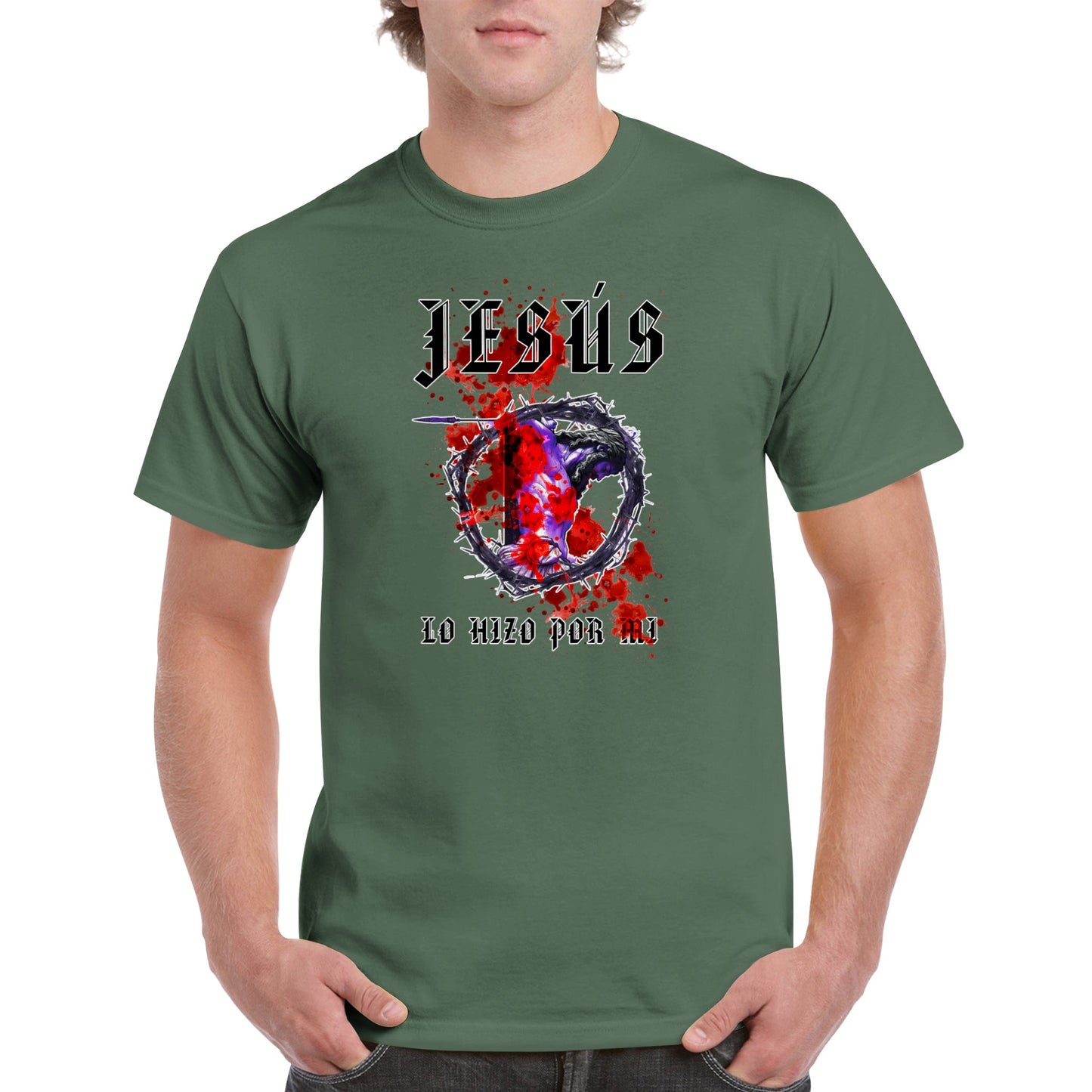 La Crucificacion Lo Hizo Por Mi, Camiseta Manga Corta Clasica - Unisexo