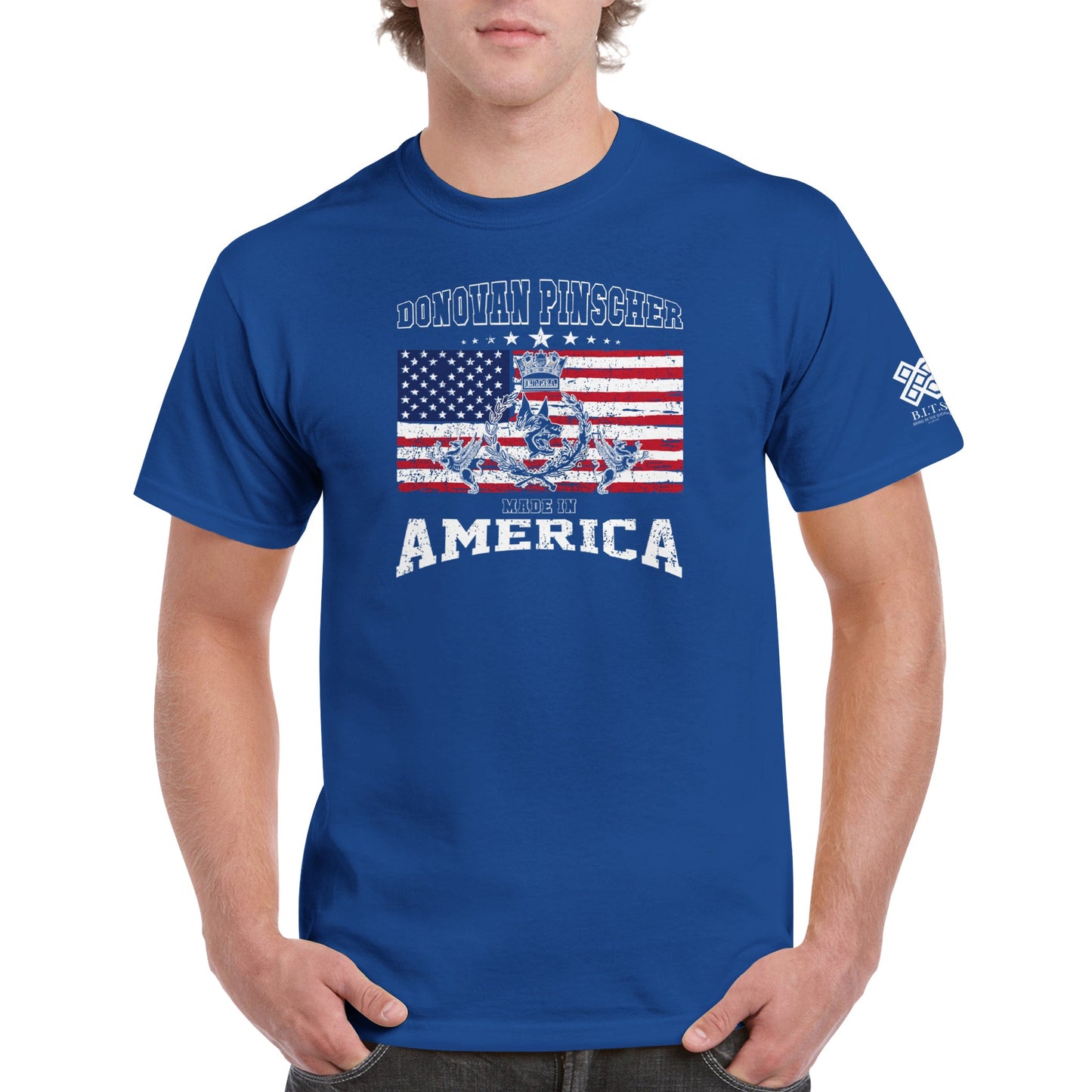 Donovan Pinscher American Made Classic Crest, Heavyweight Unisex Crewneck T-shirt