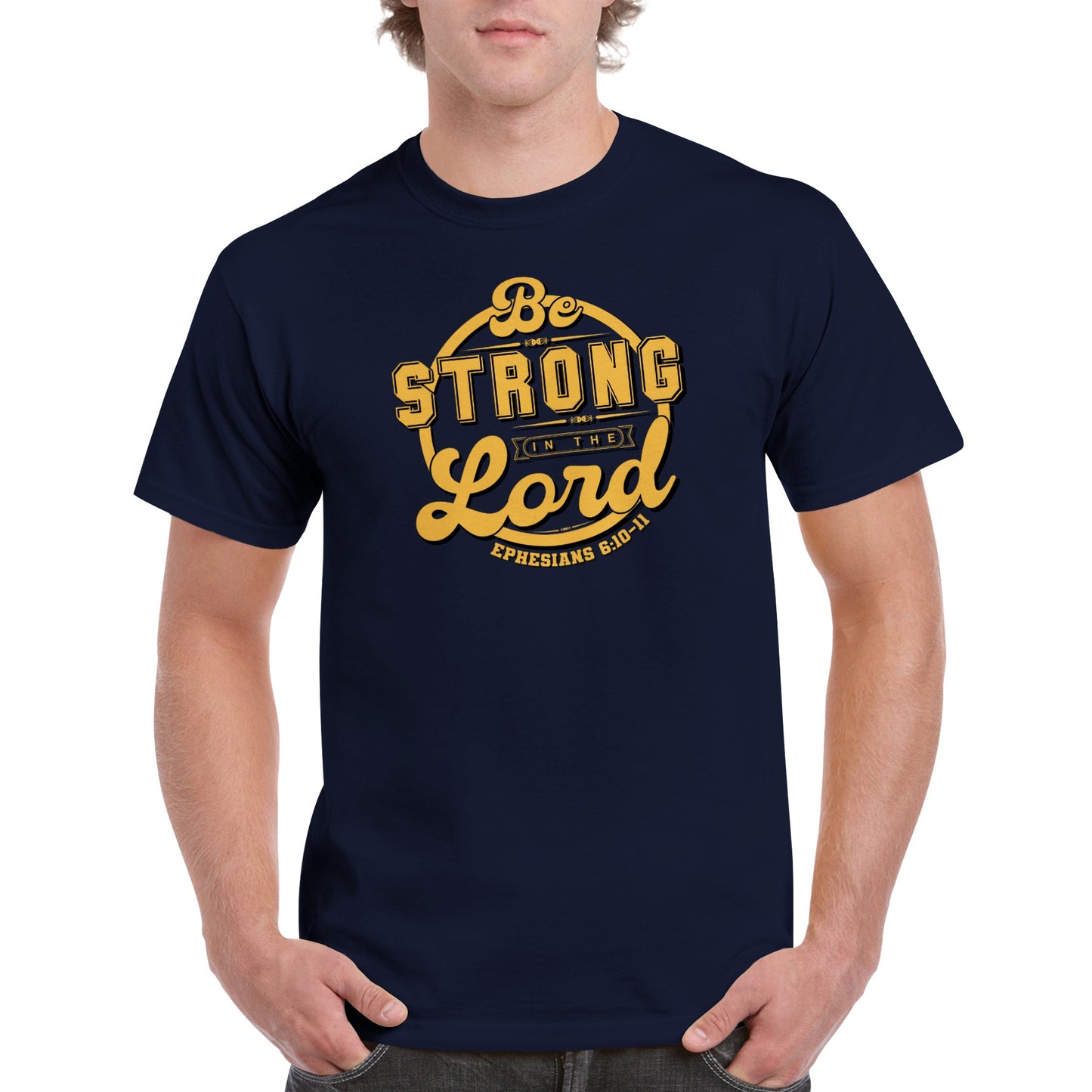 Be Strong in The Lord Ephesians 6:10-11, Heavyweight Unisex Crewneck T-shirt