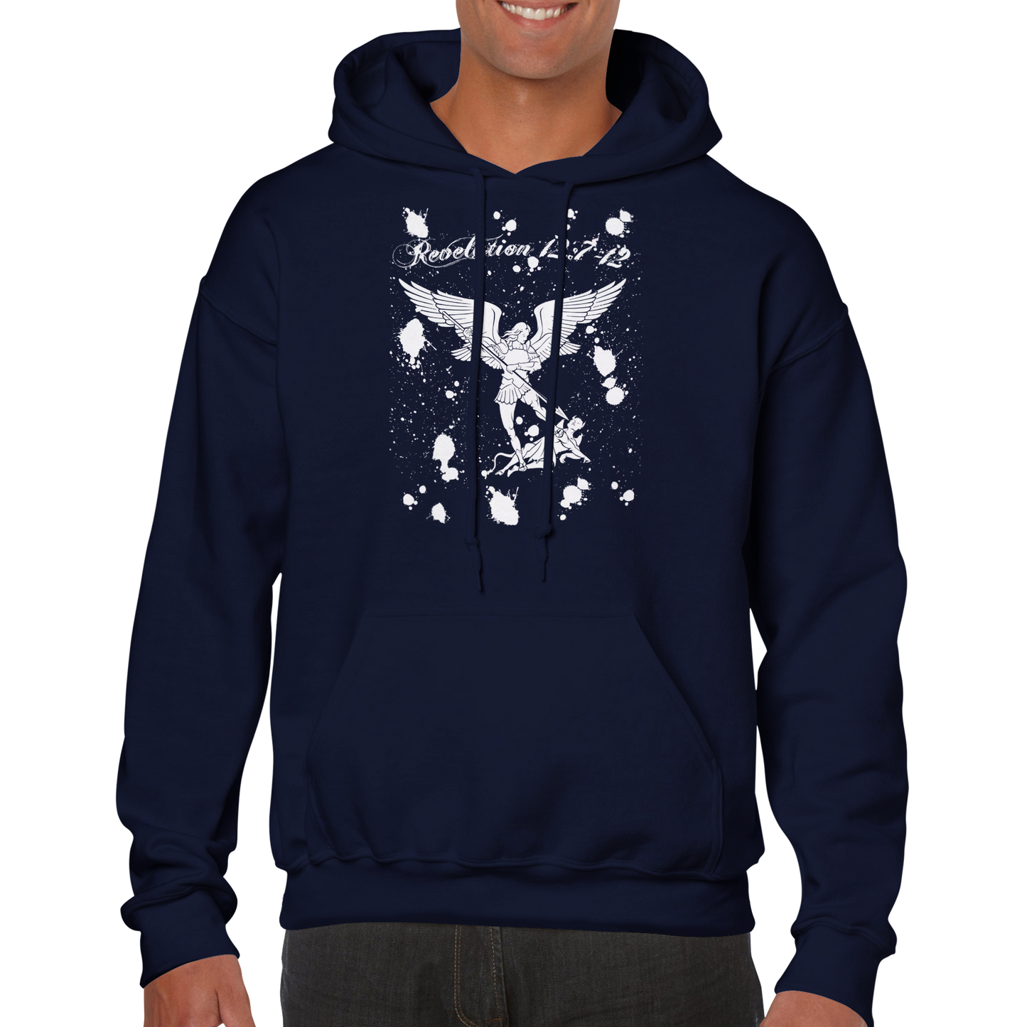 Revelation 12:7-12 Arch Angel Michael Conquers, Classic Unisex Pullover Hoodie