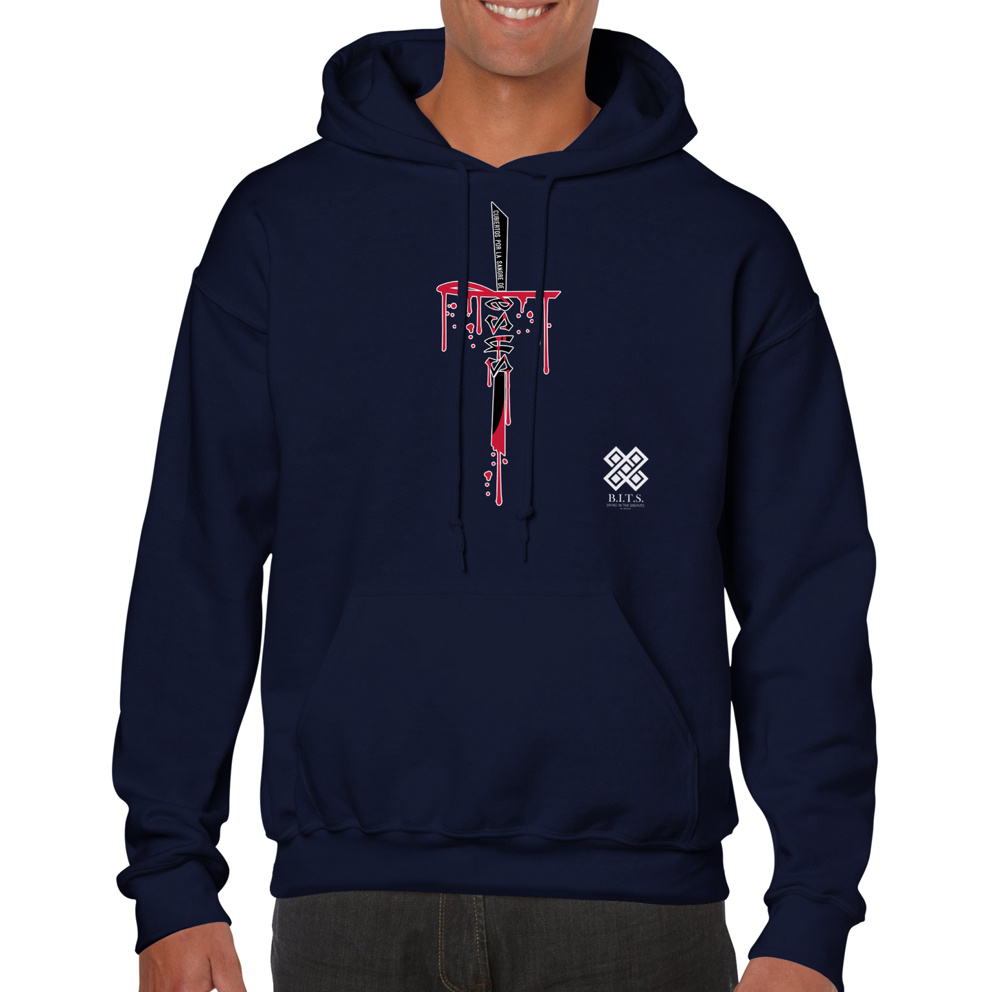 Cubierto Por La Sangre De Cristo, Sudadera con Capucha Clasica - Unisexo