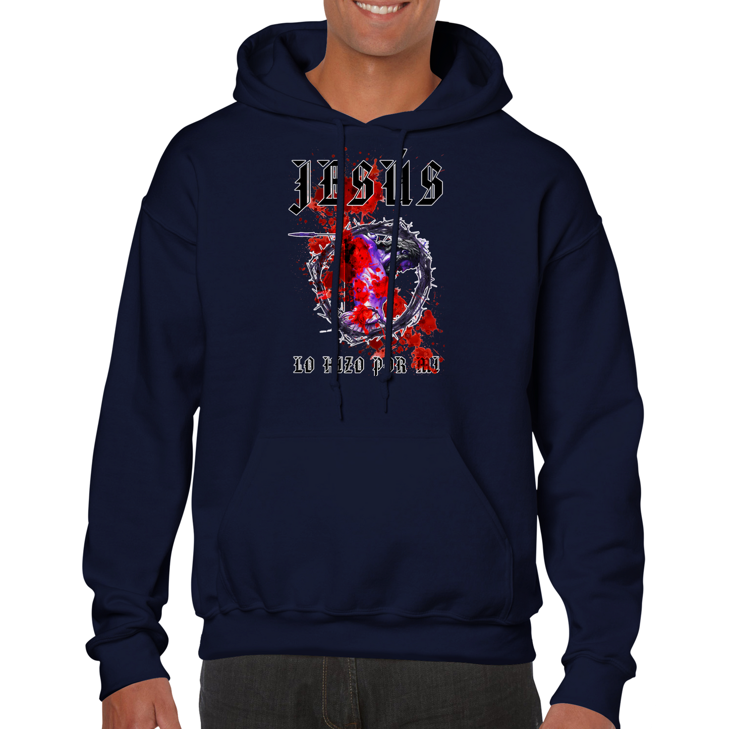 La Crucificacion Lo Hizo Por Mi, Sudadera con Capucha Clasica - Unisexo