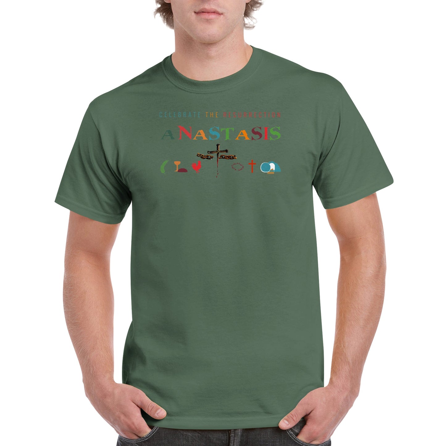 Anastasis Celebrate the Resurrection, Heavyweight Unisex Crewneck T-shirt