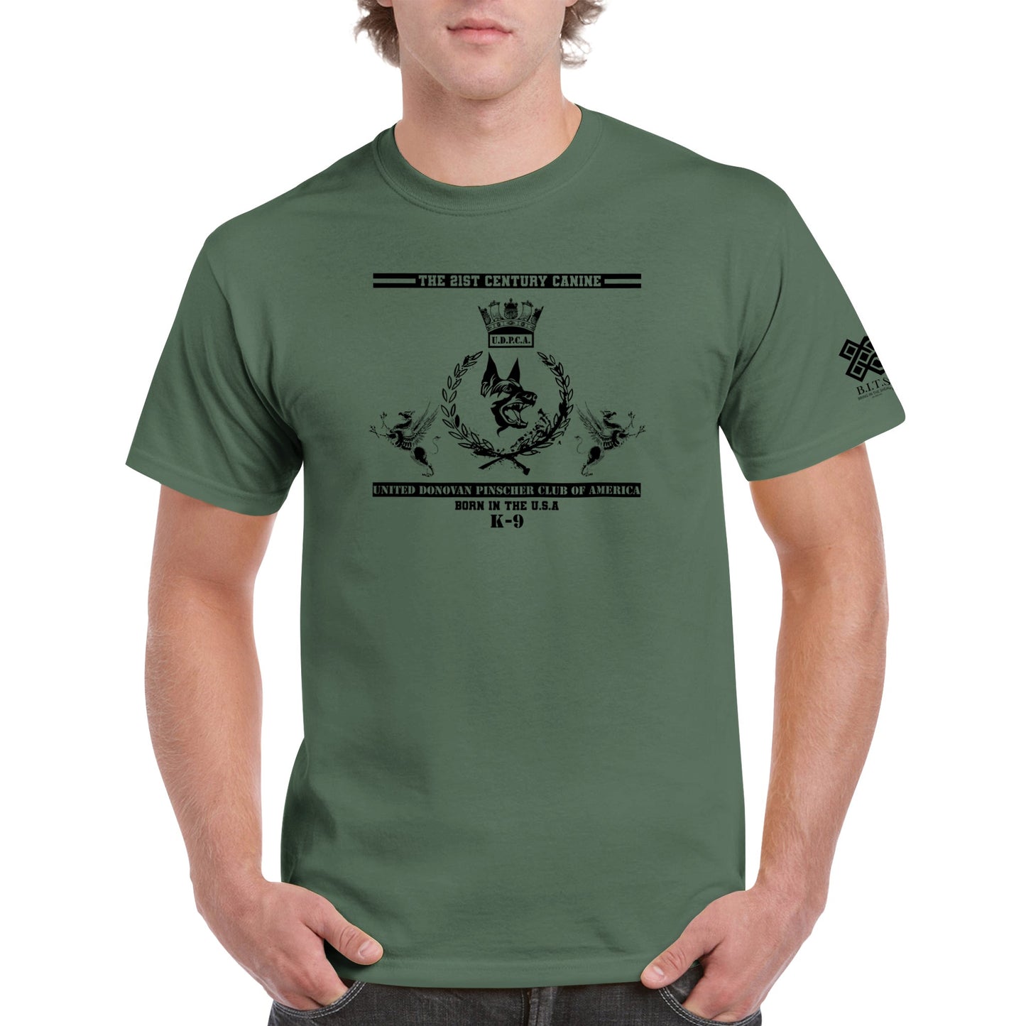 Original Donovan Pinscher Classic Logo, Heavyweight Unisex Crewneck T-shirt