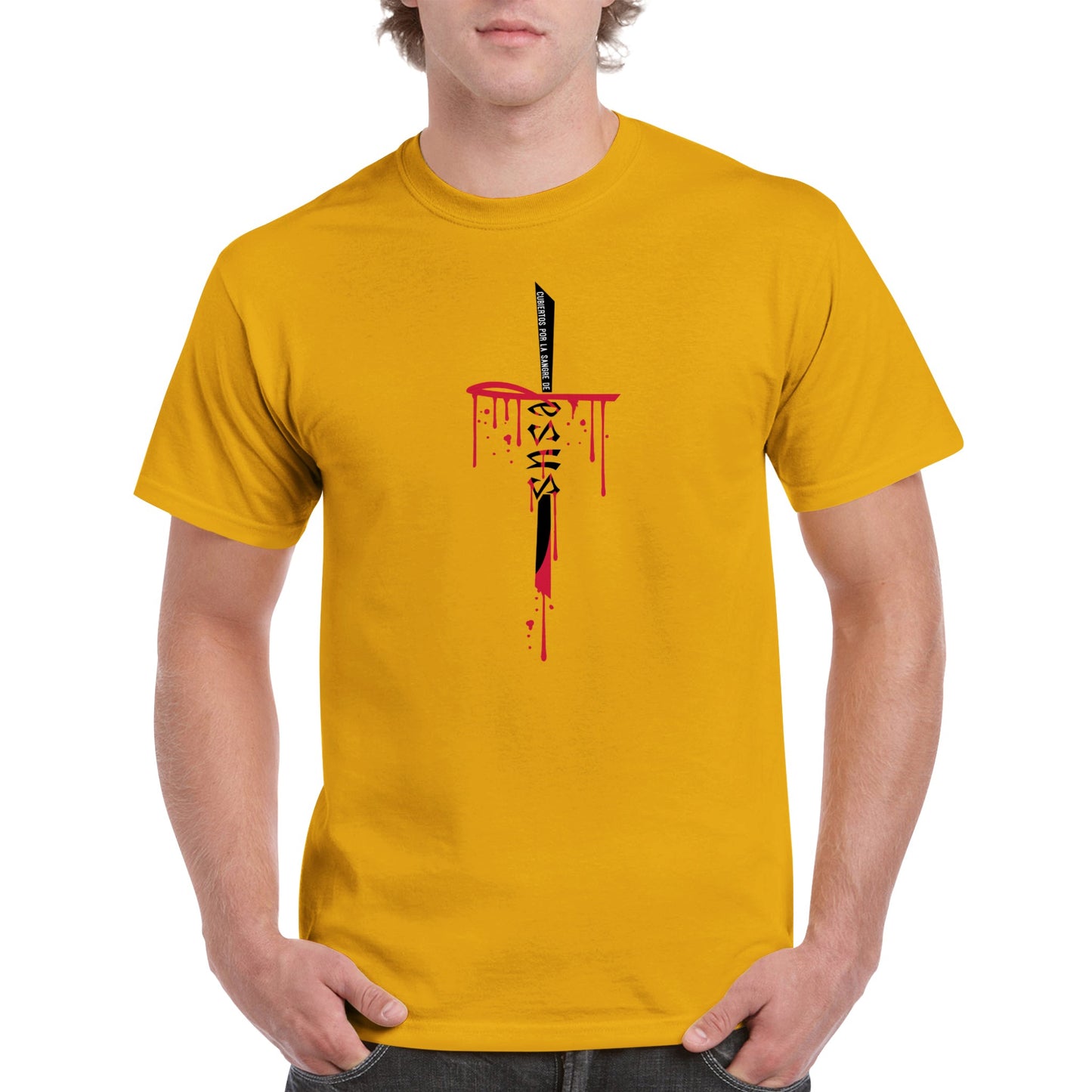 Cubierto Por La Sangre De Cristo, Camiseta Manga Corta Clasica - Unisexo
