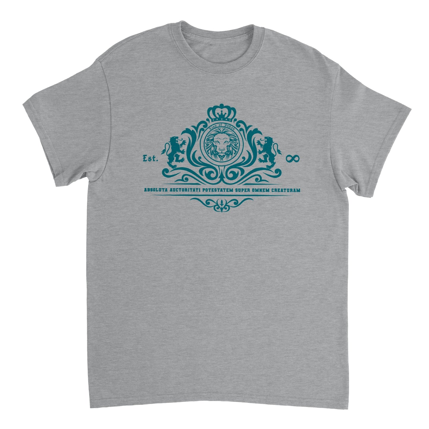 Lion of Judah Stylized CRYSTAL TEAL EDITION, Heavyweight Unisex Crewneck T-shirt