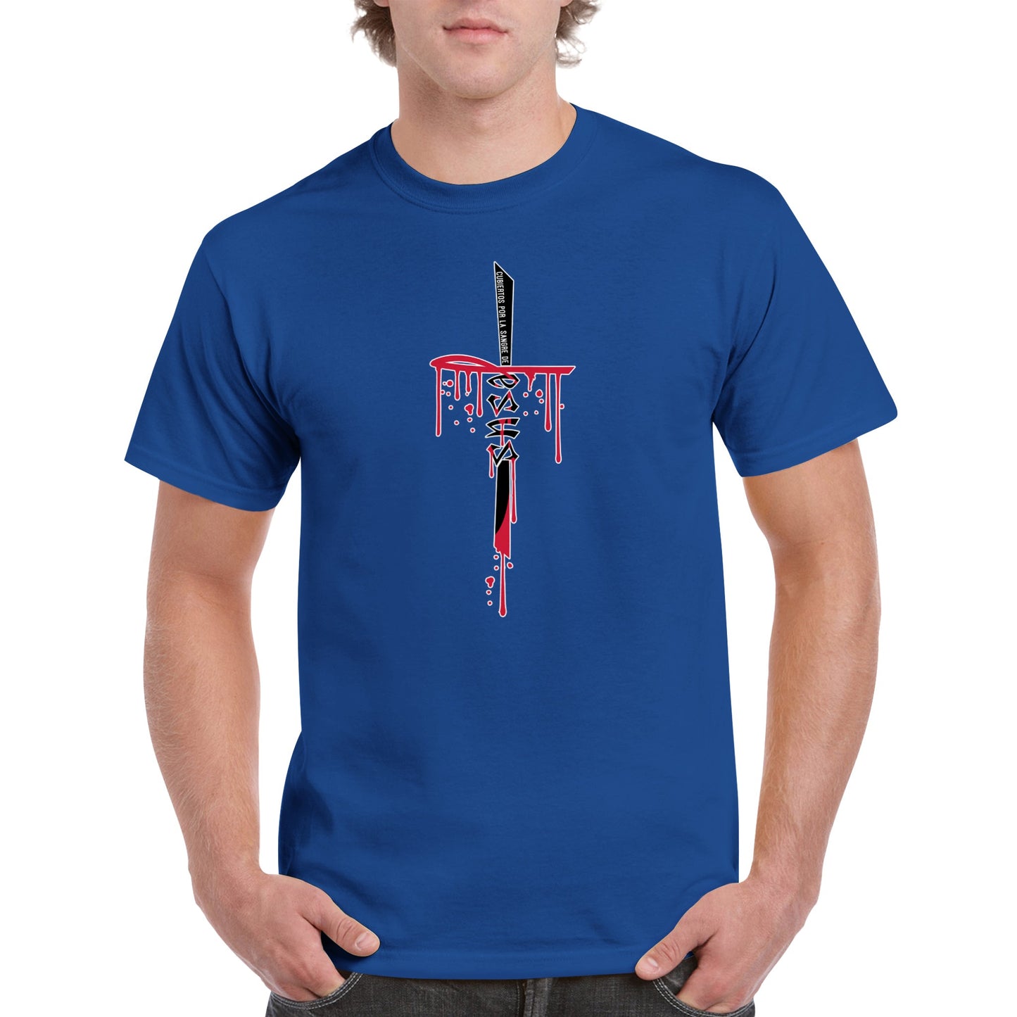 Cubierto Por La Sangre De Cristo, Camiseta Manga Corta Clasica - Unisexo