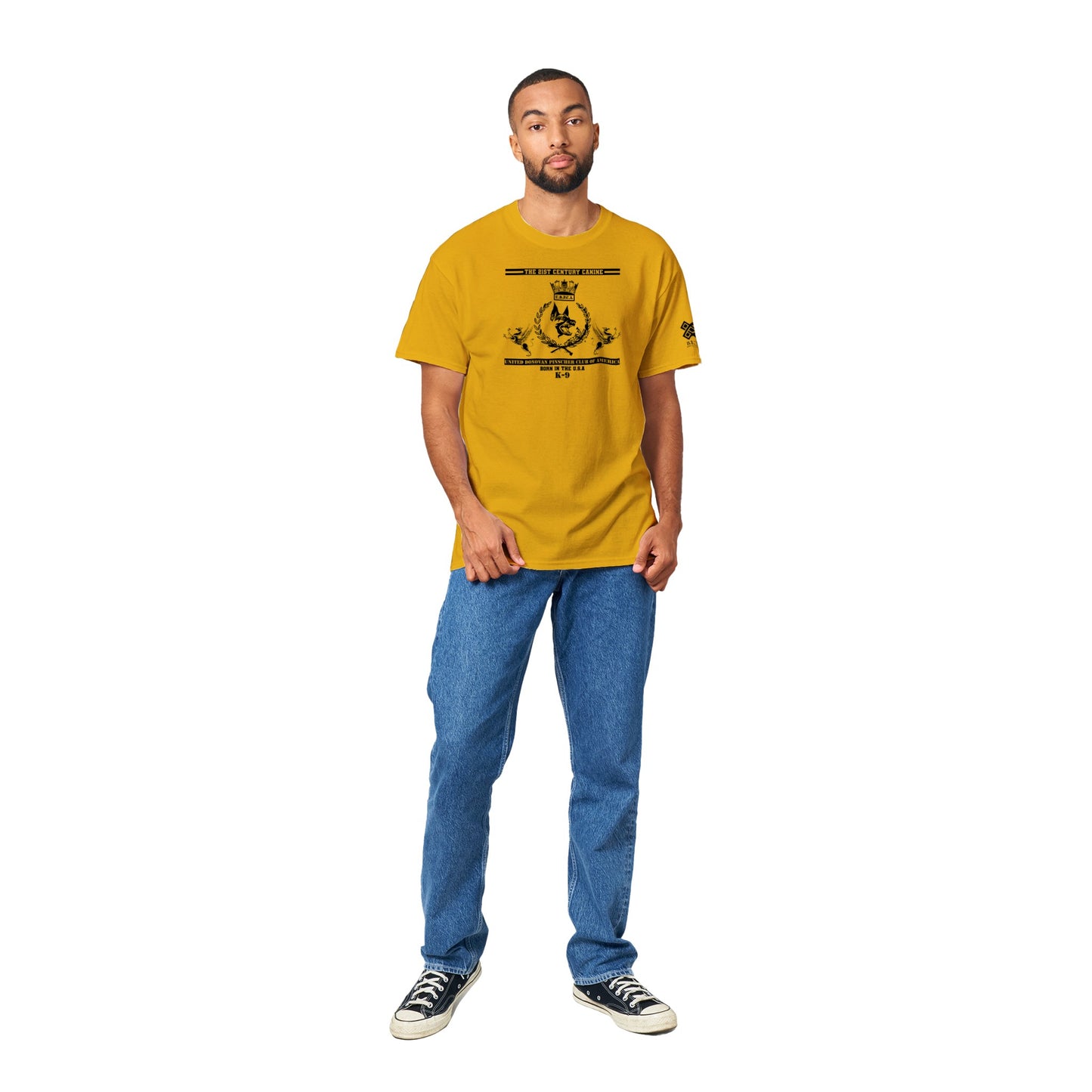 Original Donovan Pinscher Classic Logo, Heavyweight Unisex Crewneck T-shirt