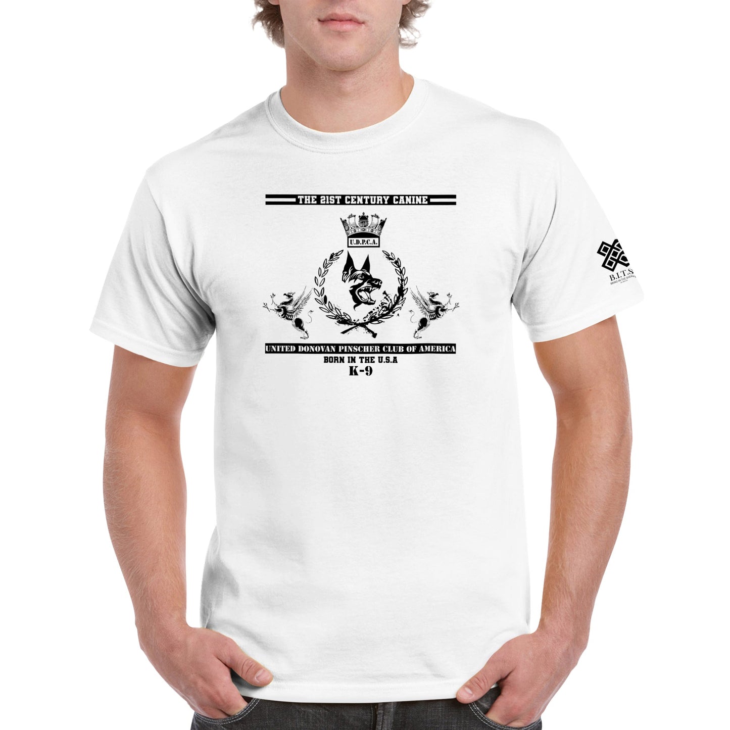 Original Donovan Pinscher Classic Logo, Heavyweight Unisex Crewneck T-shirt