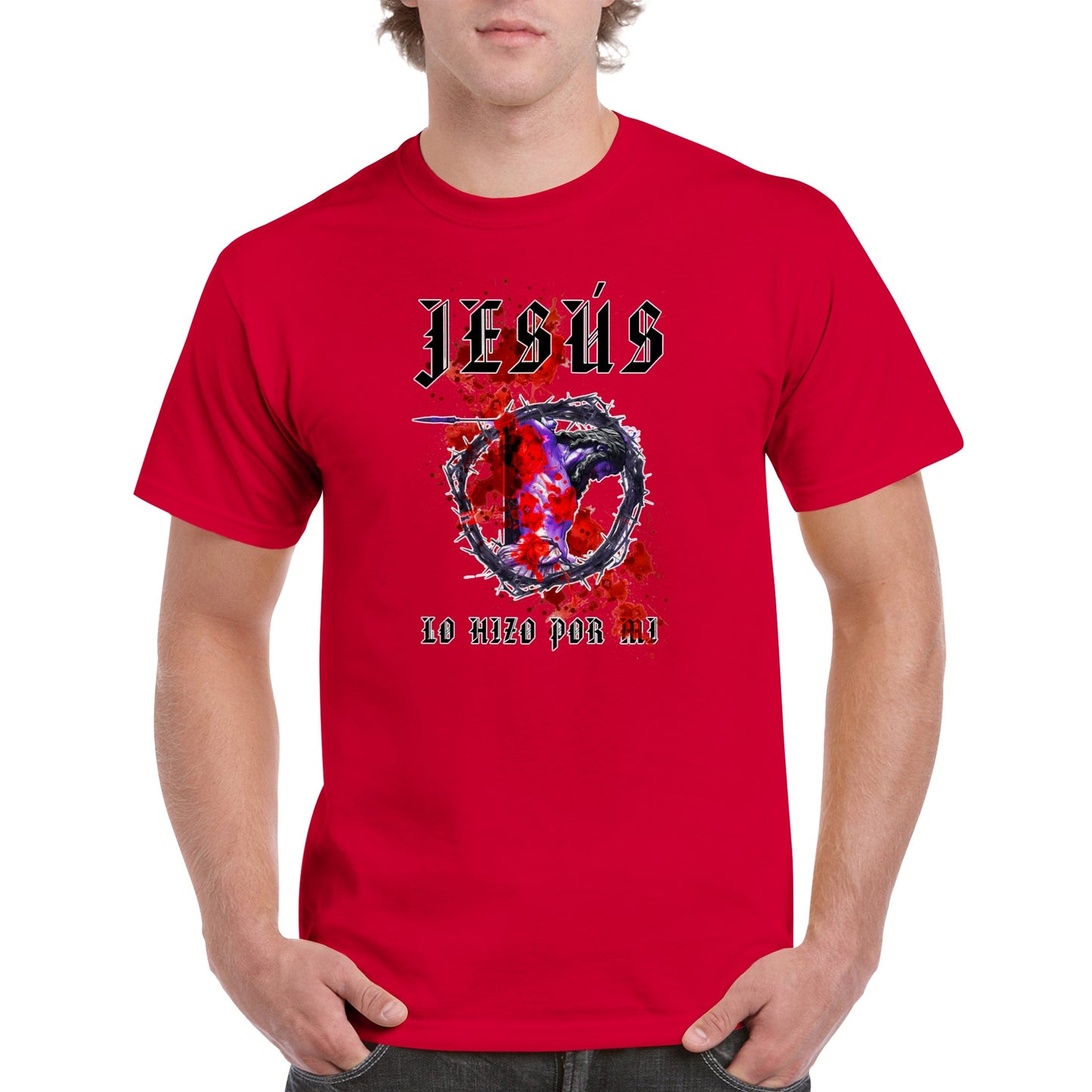La Crucificacion Lo Hizo Por Mi, Camiseta Manga Corta Clasica - Unisexo