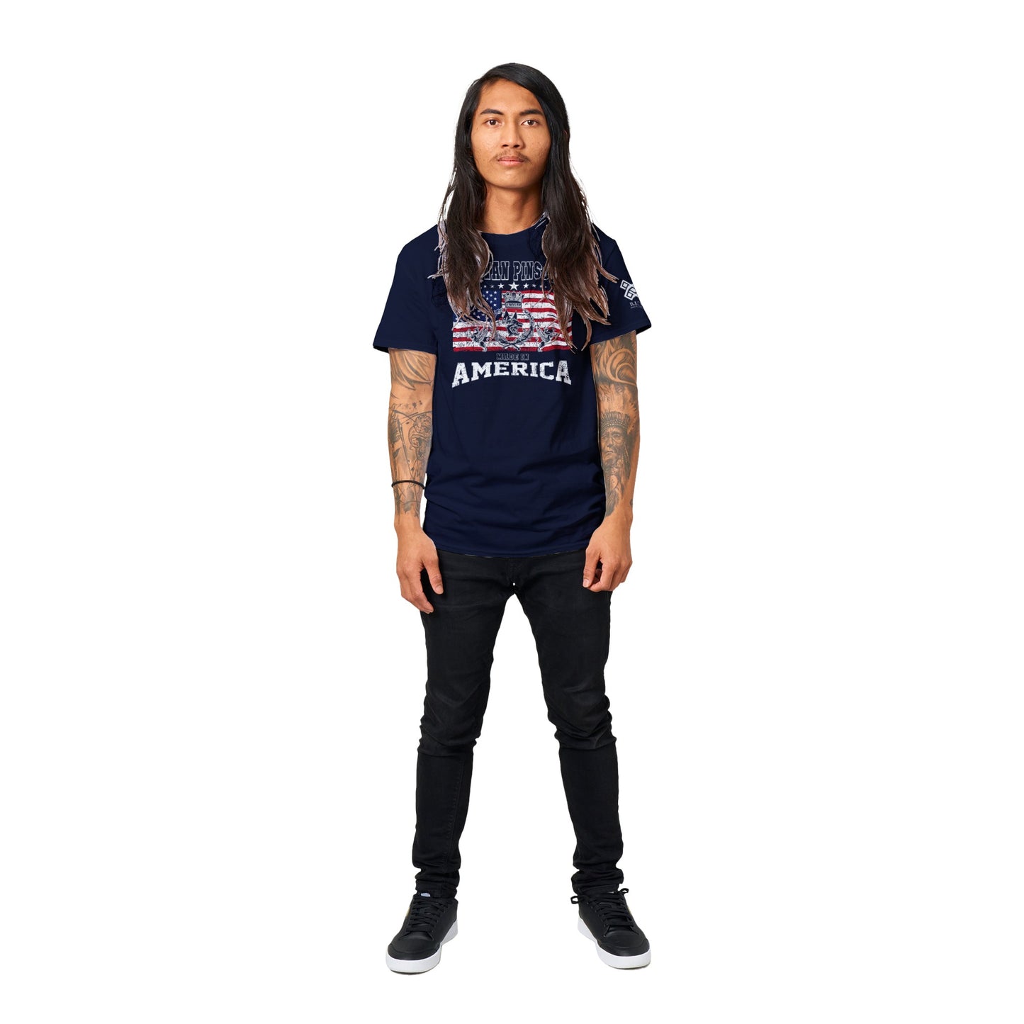 Donovan Pinscher American Made Classic Crest, Heavyweight Unisex Crewneck T-shirt