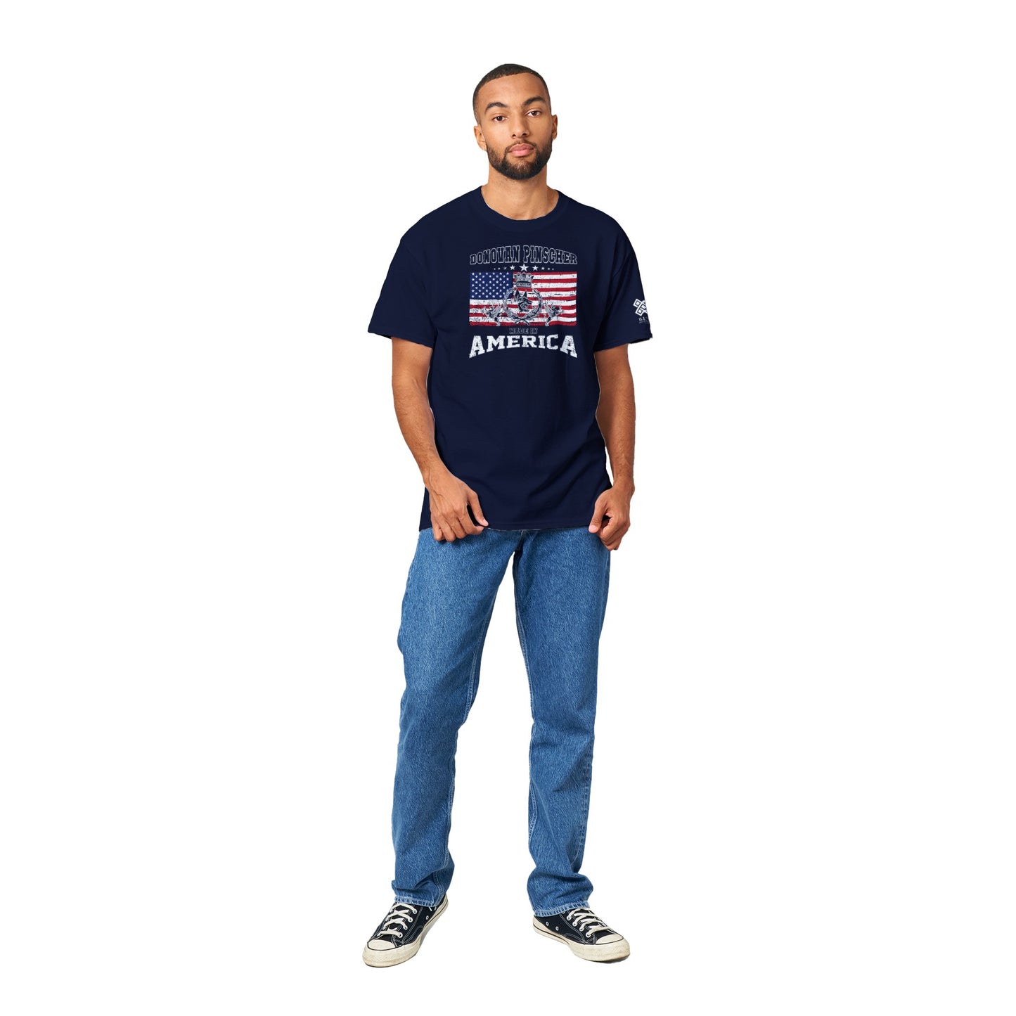 Donovan Pinscher American Made Classic Crest, Heavyweight Unisex Crewneck T-shirt