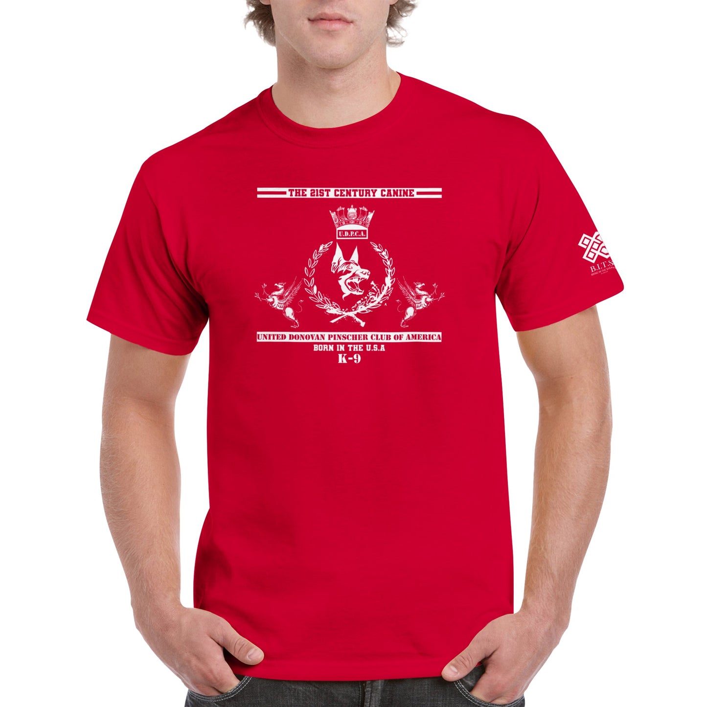 Original Donovan Pinscher Classic Logo, Heavyweight Unisex Crewneck T-shirt