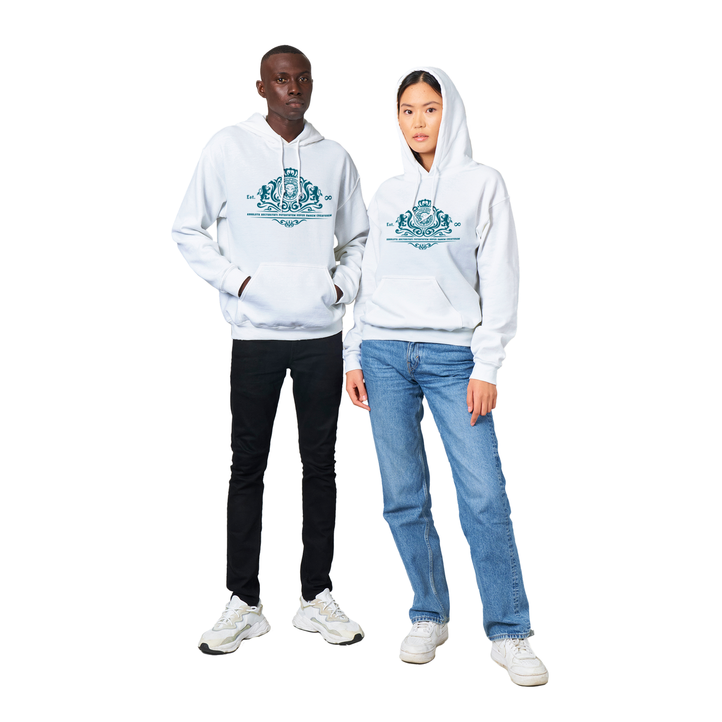 Lion of Judah Stylized CRYSTAL TEAL EDITION, Classic Unisex Pullover Hoodie