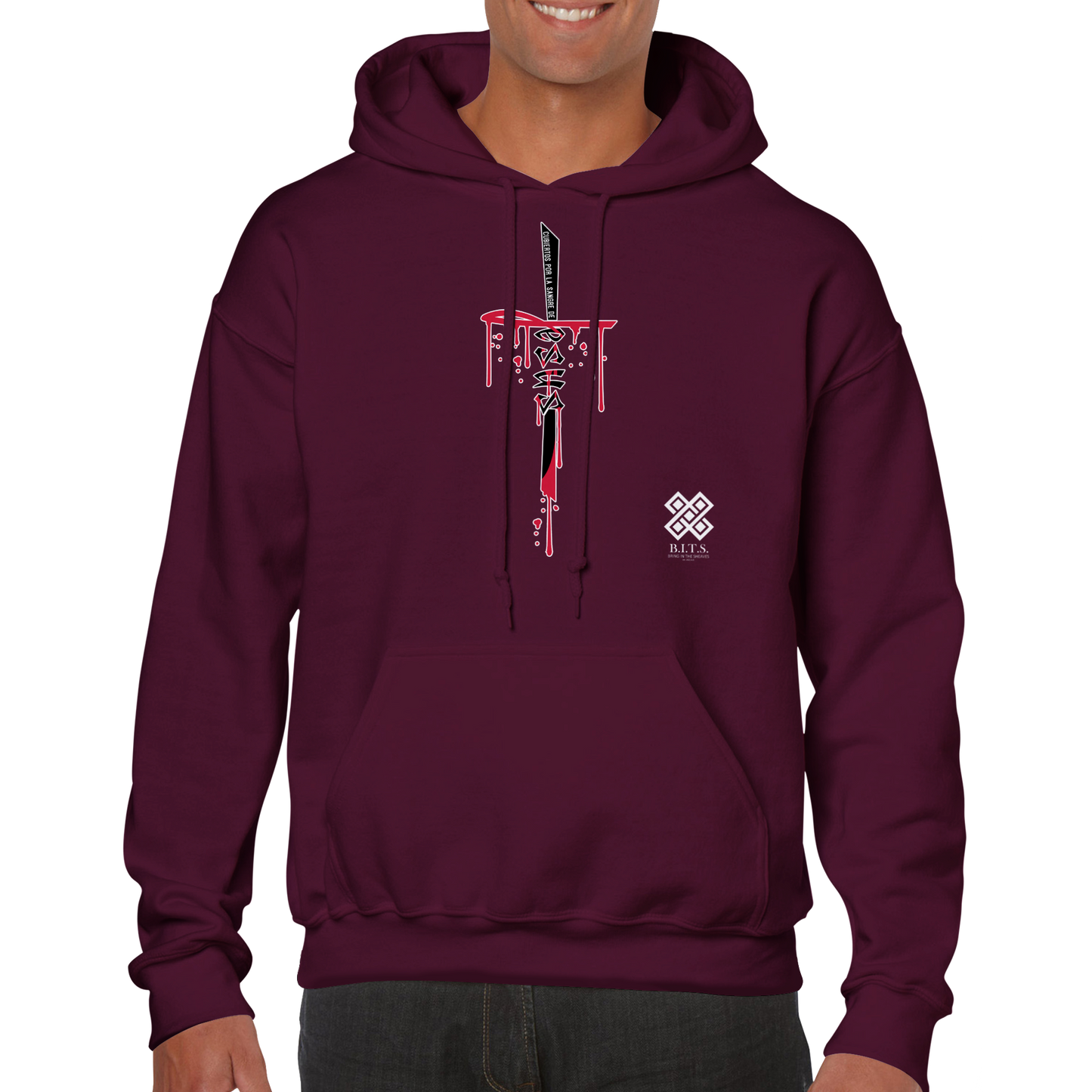 Cubierto Por La Sangre De Cristo, Sudadera con Capucha Clasica - Unisexo