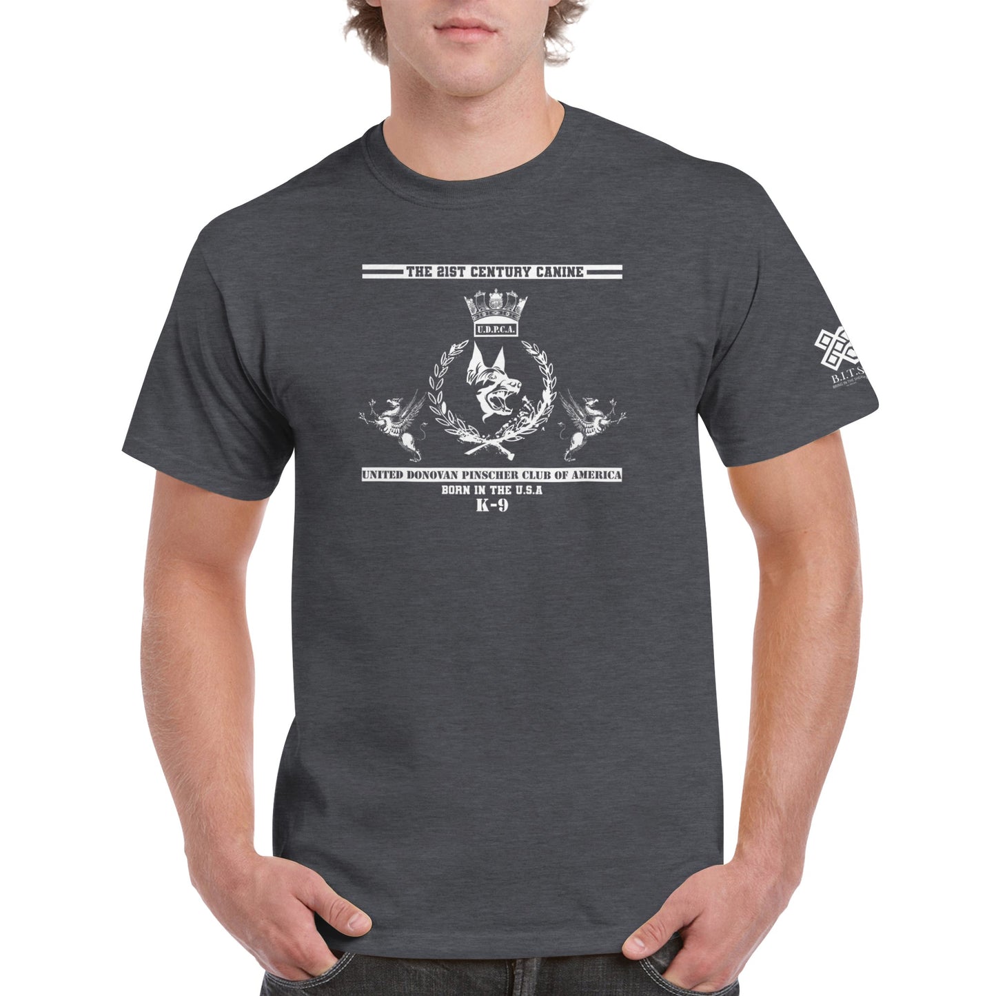 Original Donovan Pinscher Classic Logo, Heavyweight Unisex Crewneck T-shirt