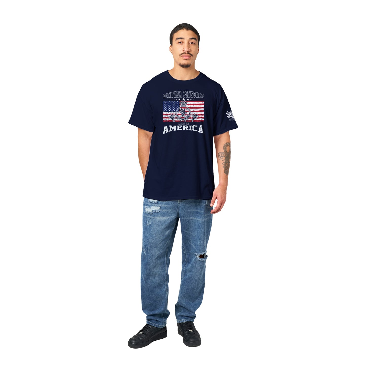 Donovan Pinscher American Made Classic Crest, Heavyweight Unisex Crewneck T-shirt