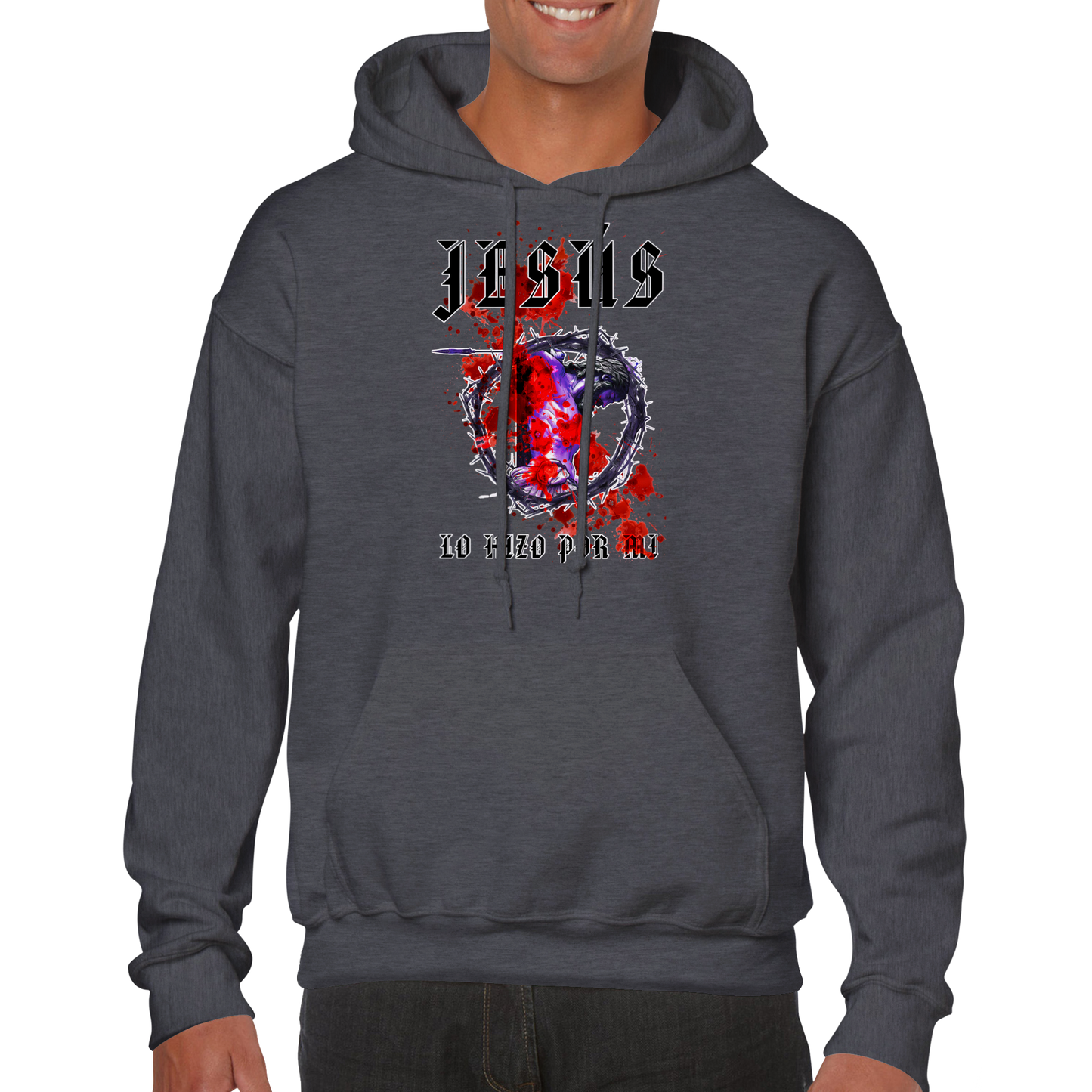 La Crucificacion Lo Hizo Por Mi, Sudadera con Capucha Clasica - Unisexo
