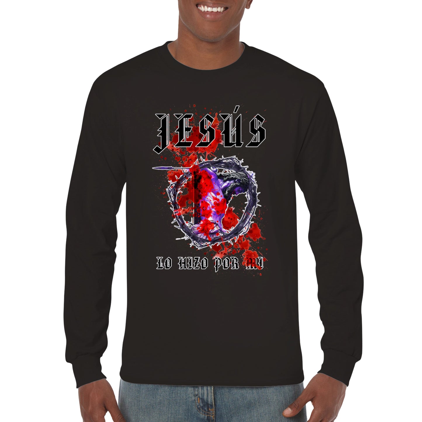 La Crucificacion Lo Hizo Por Mi, Camiseta Manga Larga Clasica Unisexo