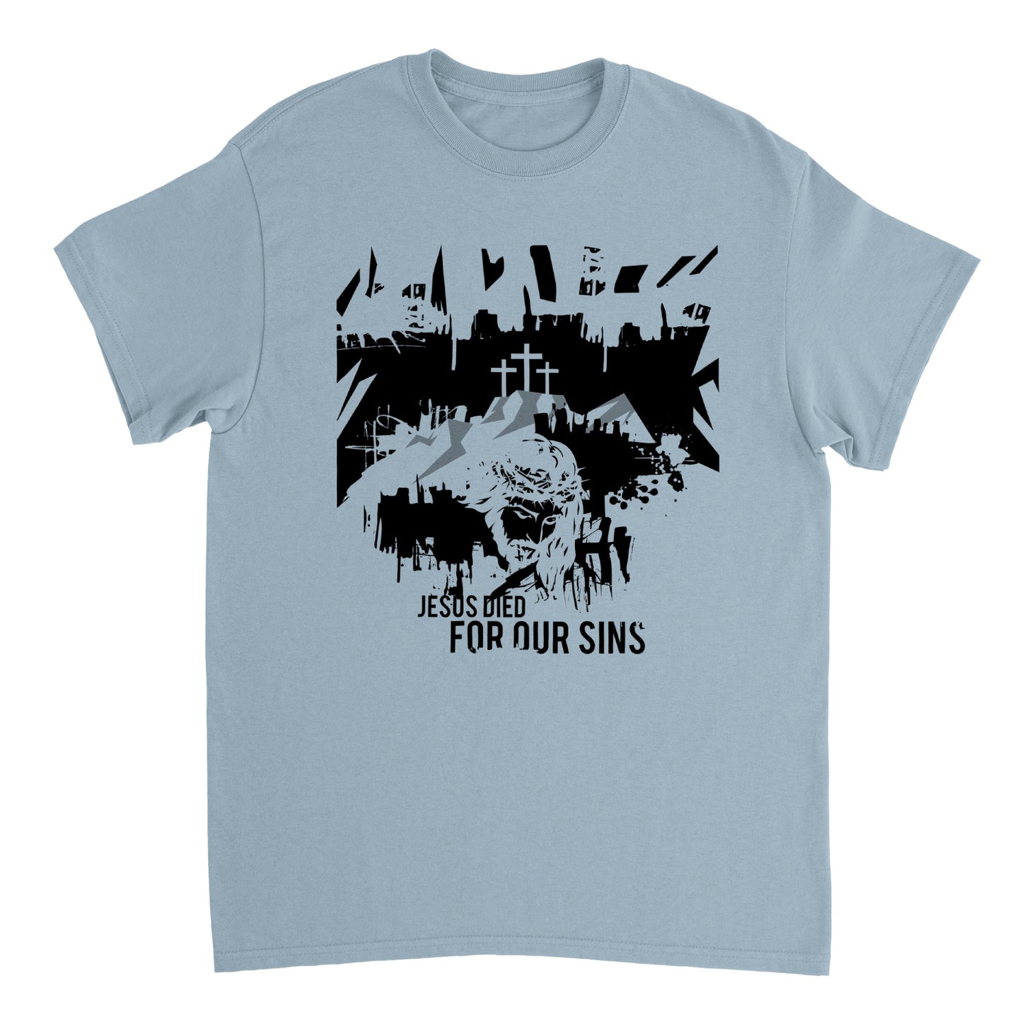 Jesus Died for Our Sins,, Heavyweight Unisex Crewneck T-shirt