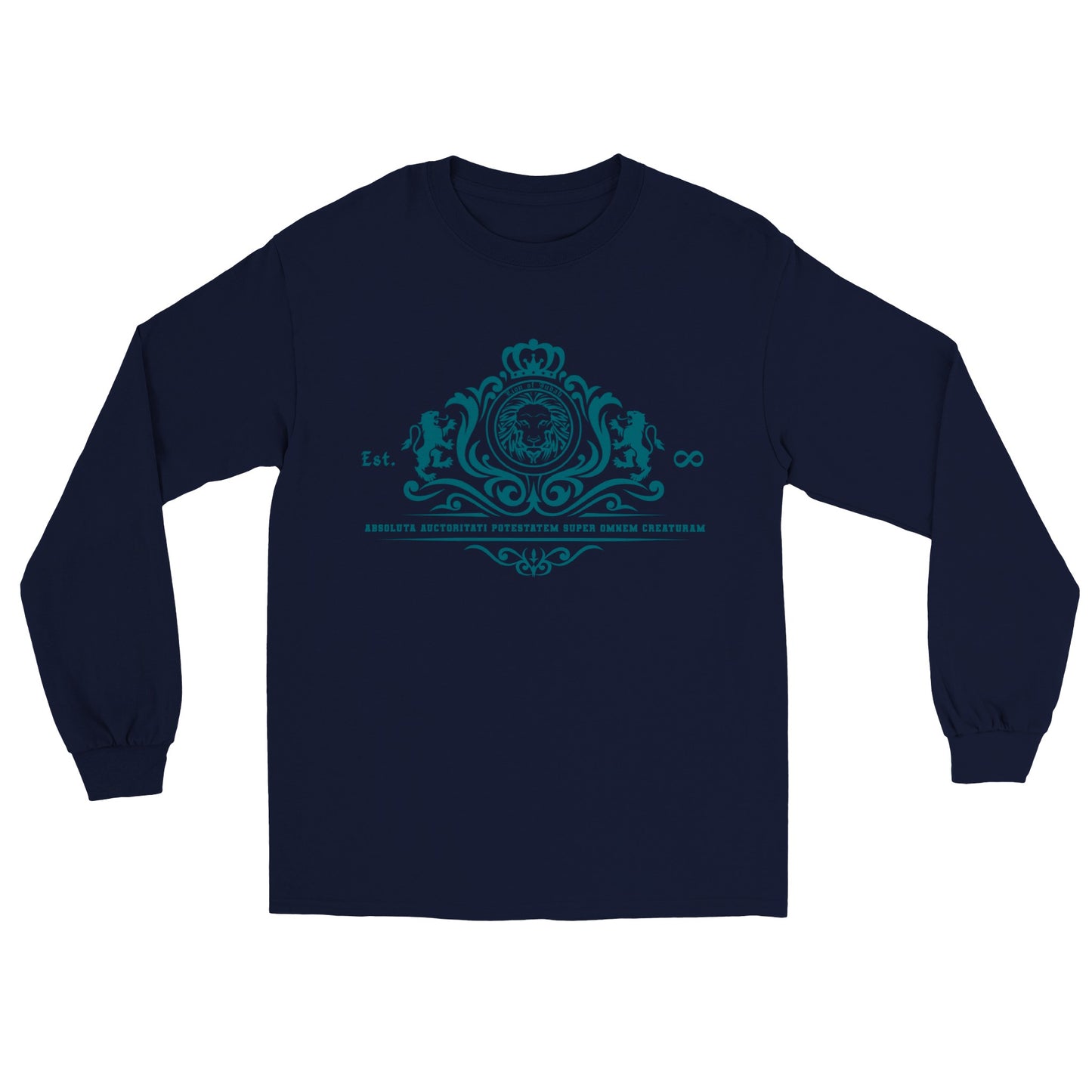 Lion of Judah Stylized CRYSTAL TEAL EDITION, Classic Unisex Longsleeve T-shirt