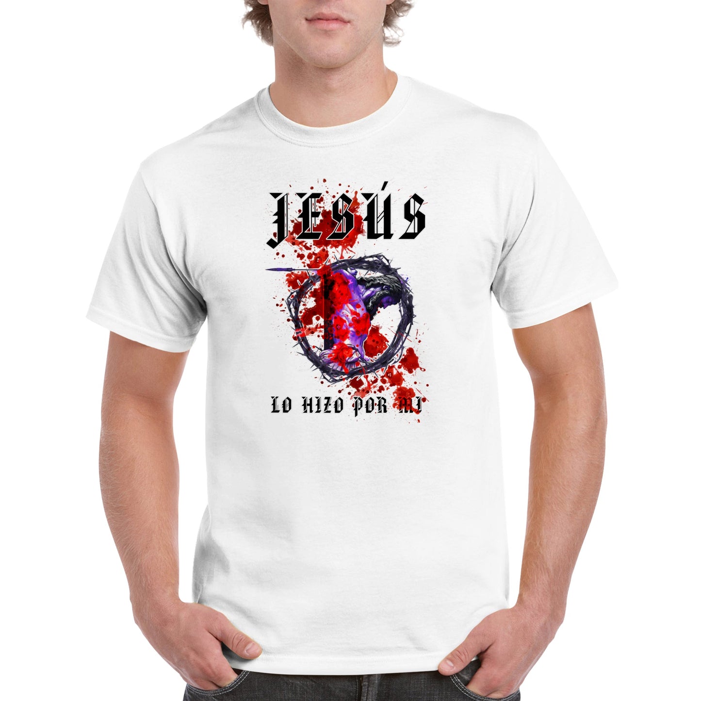 La Crucificacion Lo Hizo Por Mi, Camiseta Manga Corta Clasica - Unisexo