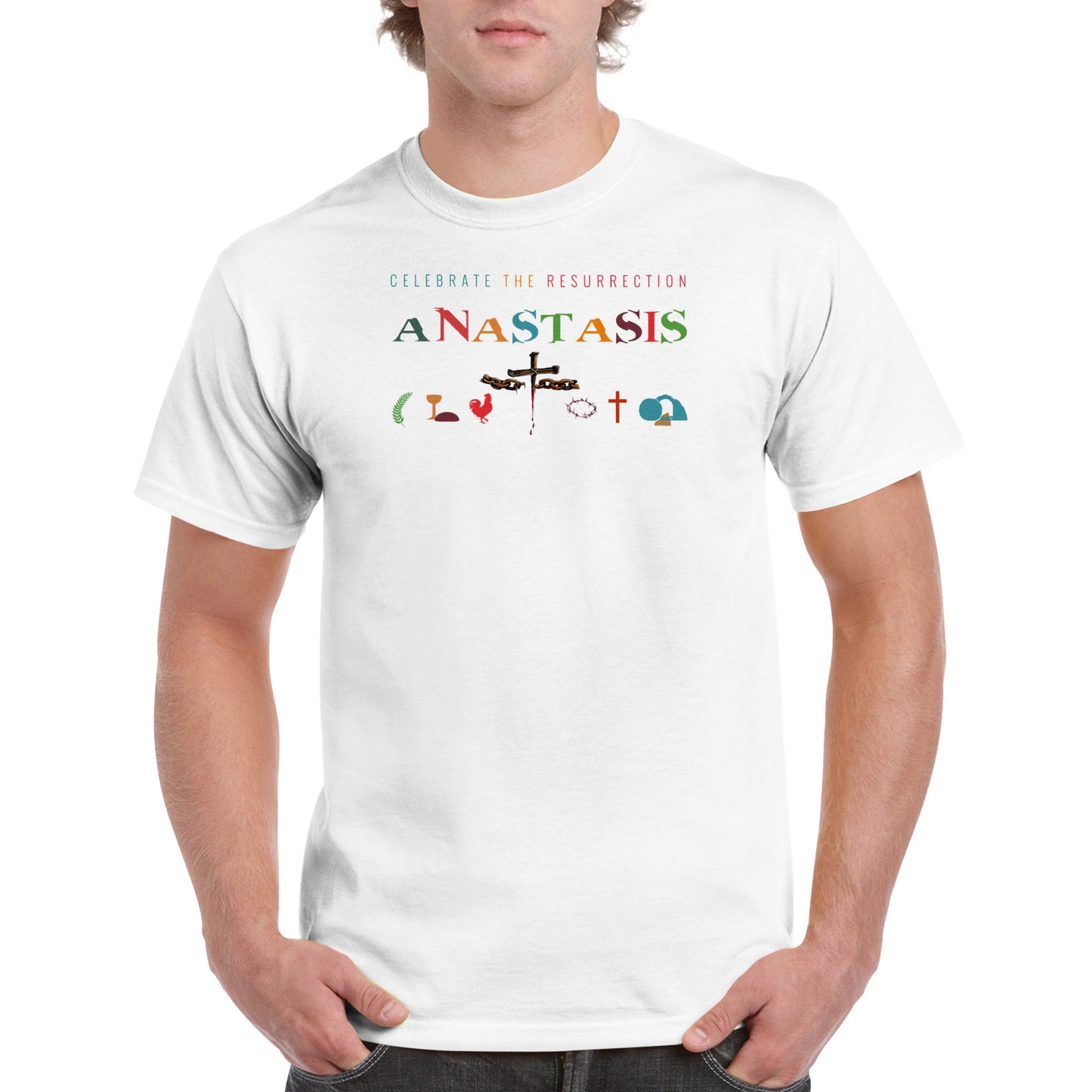 Anastasis Celebrate the Resurrection, Heavyweight Unisex Crewneck T-shirt
