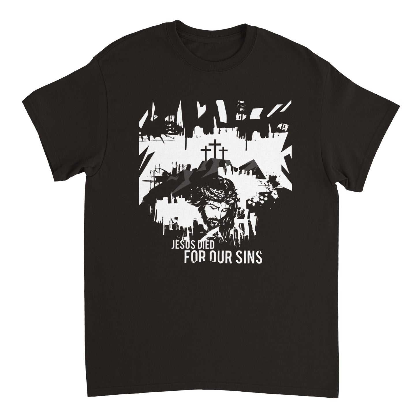 Jesus Died for Our Sins,, Heavyweight Unisex Crewneck T-shirt
