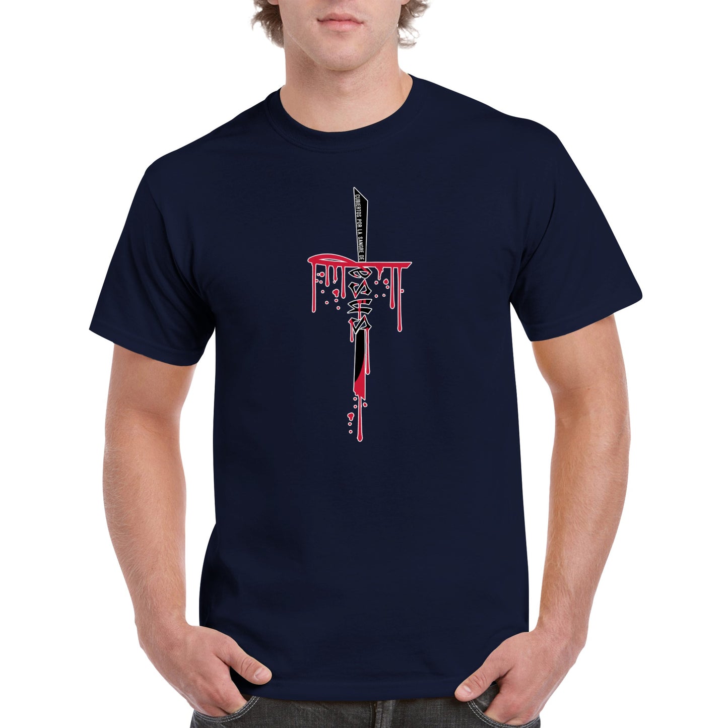Cubierto Por La Sangre De Cristo, Camiseta Manga Corta Clasica - Unisexo