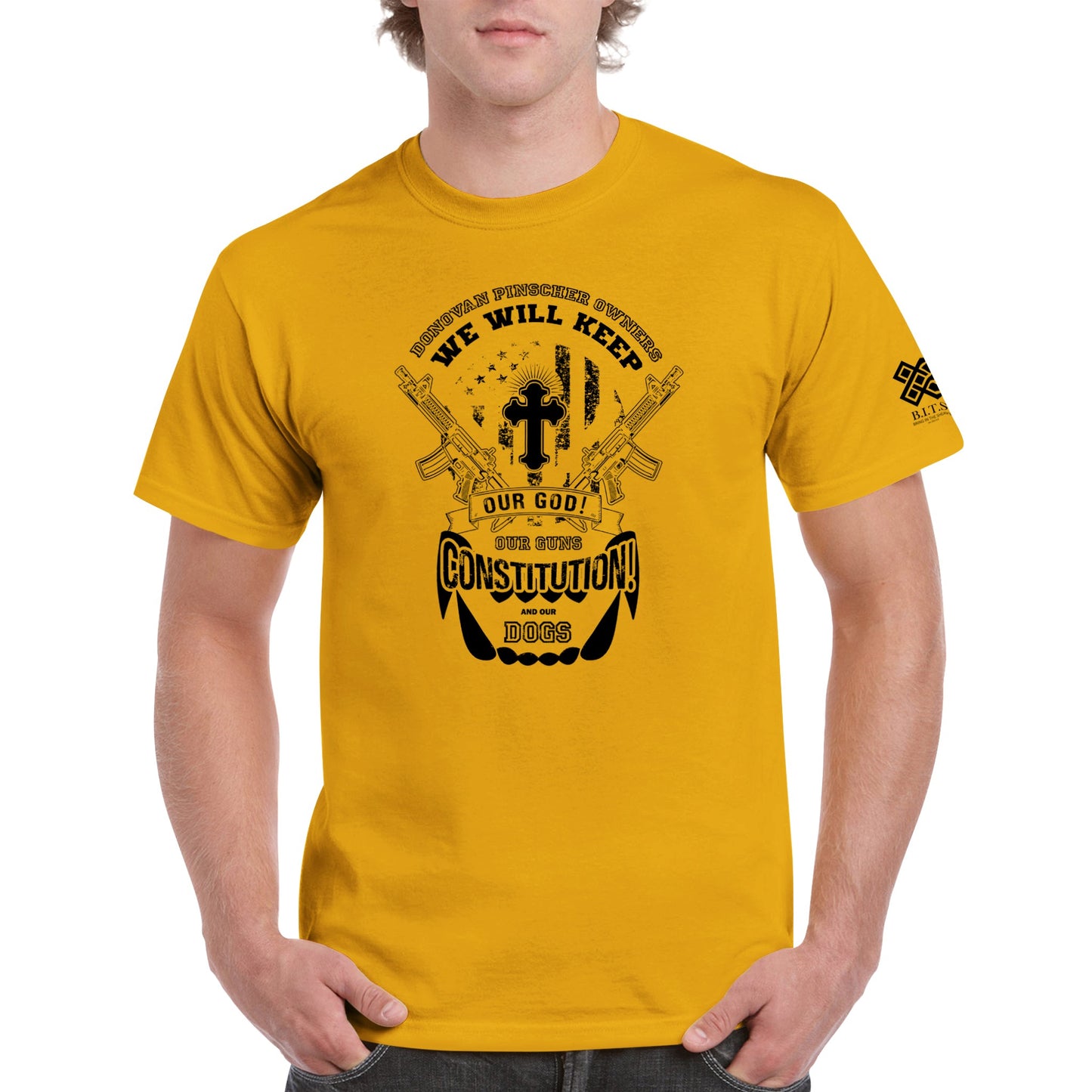Donovan Pinscher Our Rights Will Not be Stolen, Heavyweight Unisex Crewneck T-shirt