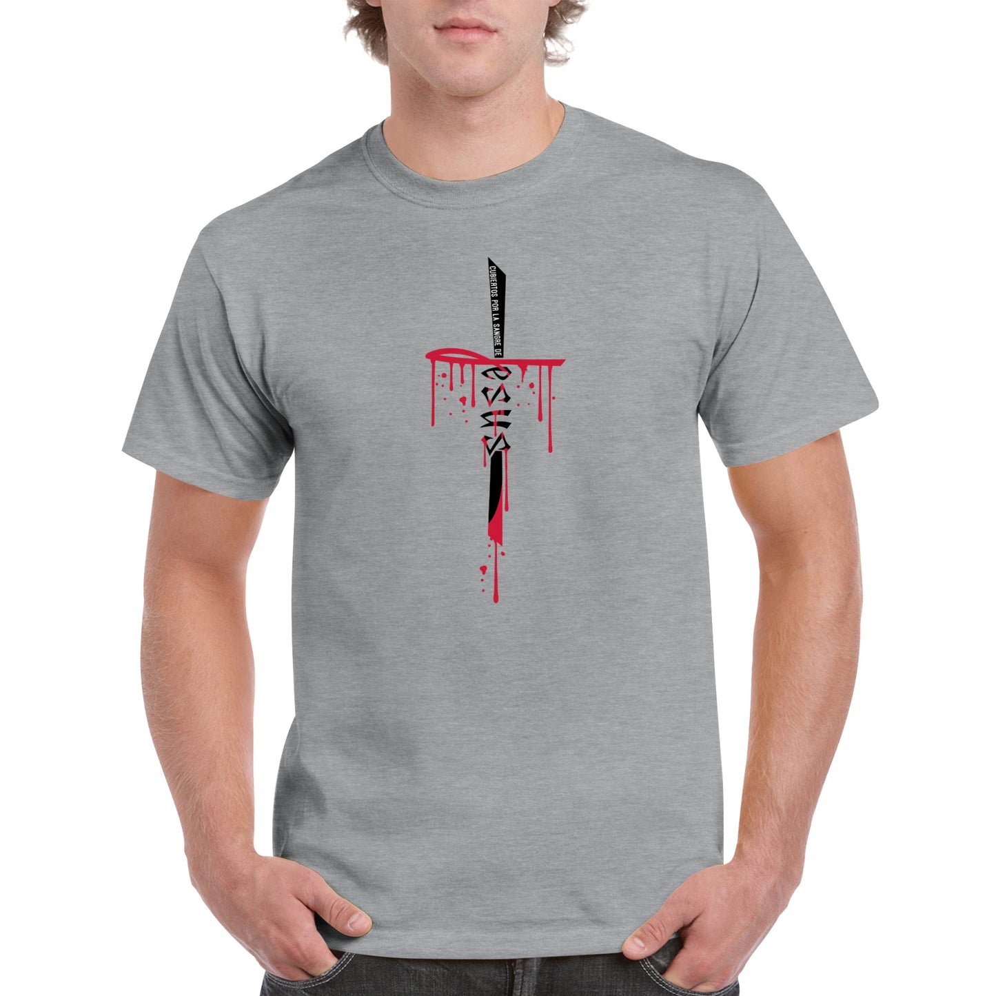 Cubierto Por La Sangre De Cristo, Camiseta Manga Corta Clasica - Unisexo