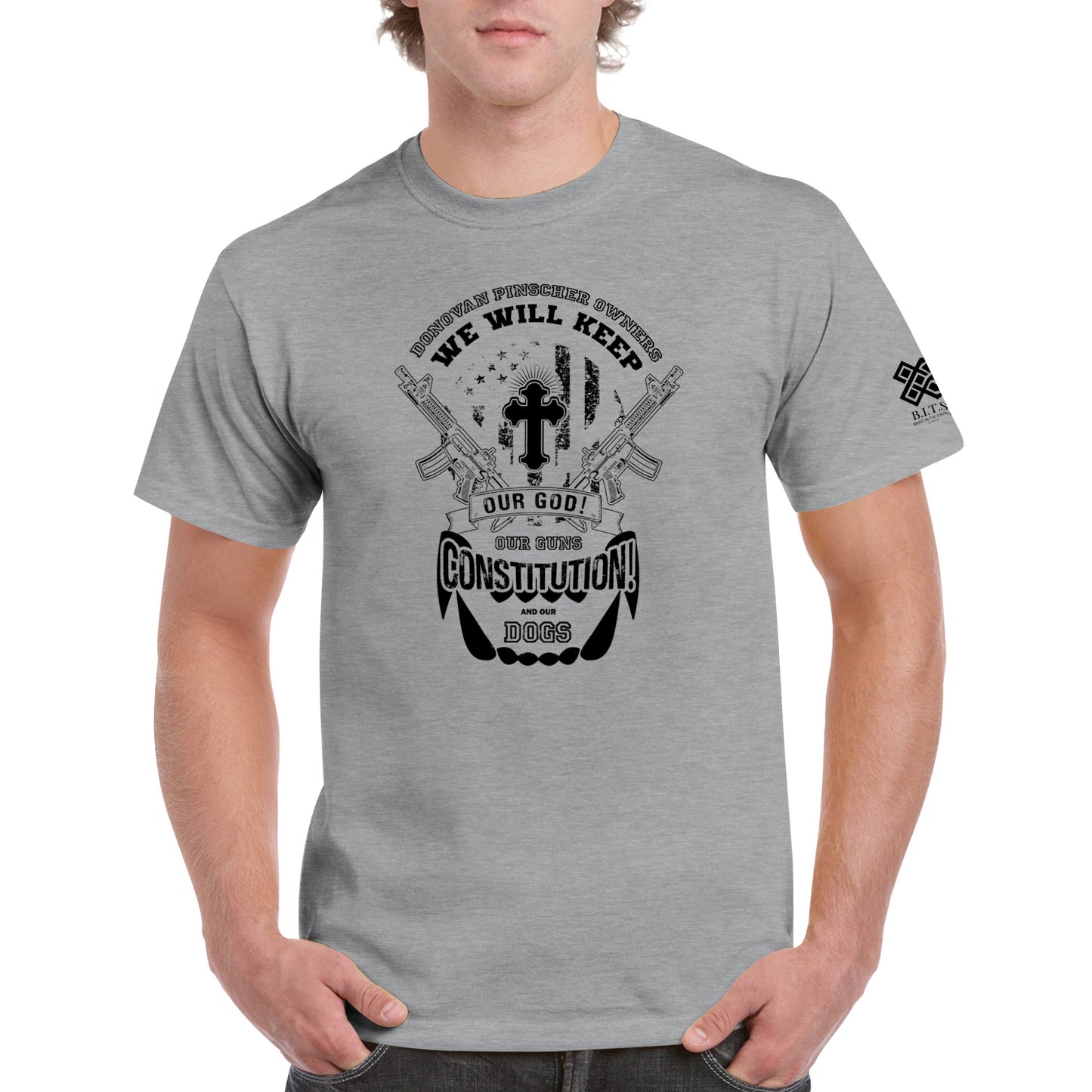 Donovan Pinscher Our Rights Will Not be Stolen, Heavyweight Unisex Crewneck T-shirt