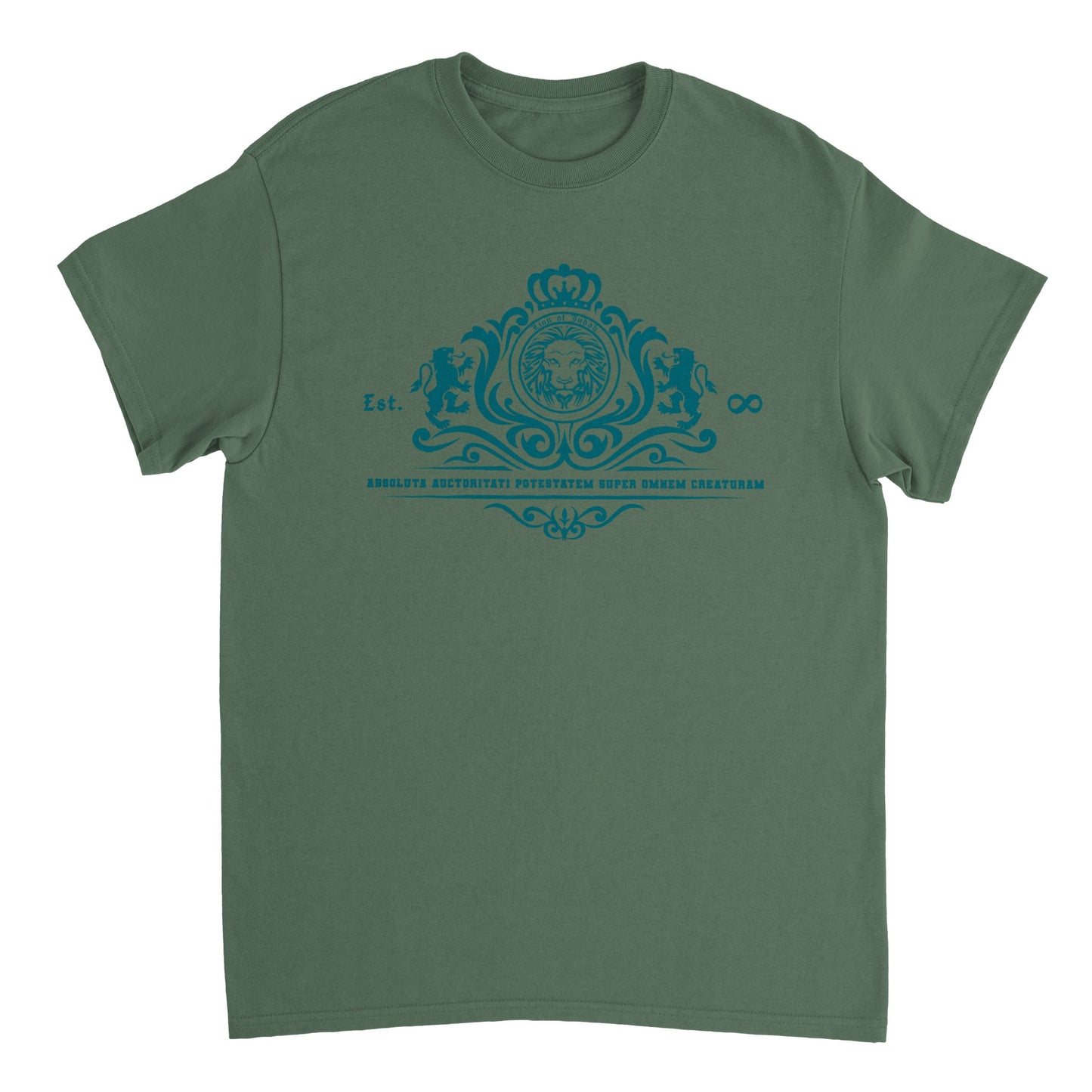 Lion of Judah Stylized CRYSTAL TEAL EDITION, Heavyweight Unisex Crewneck T-shirt