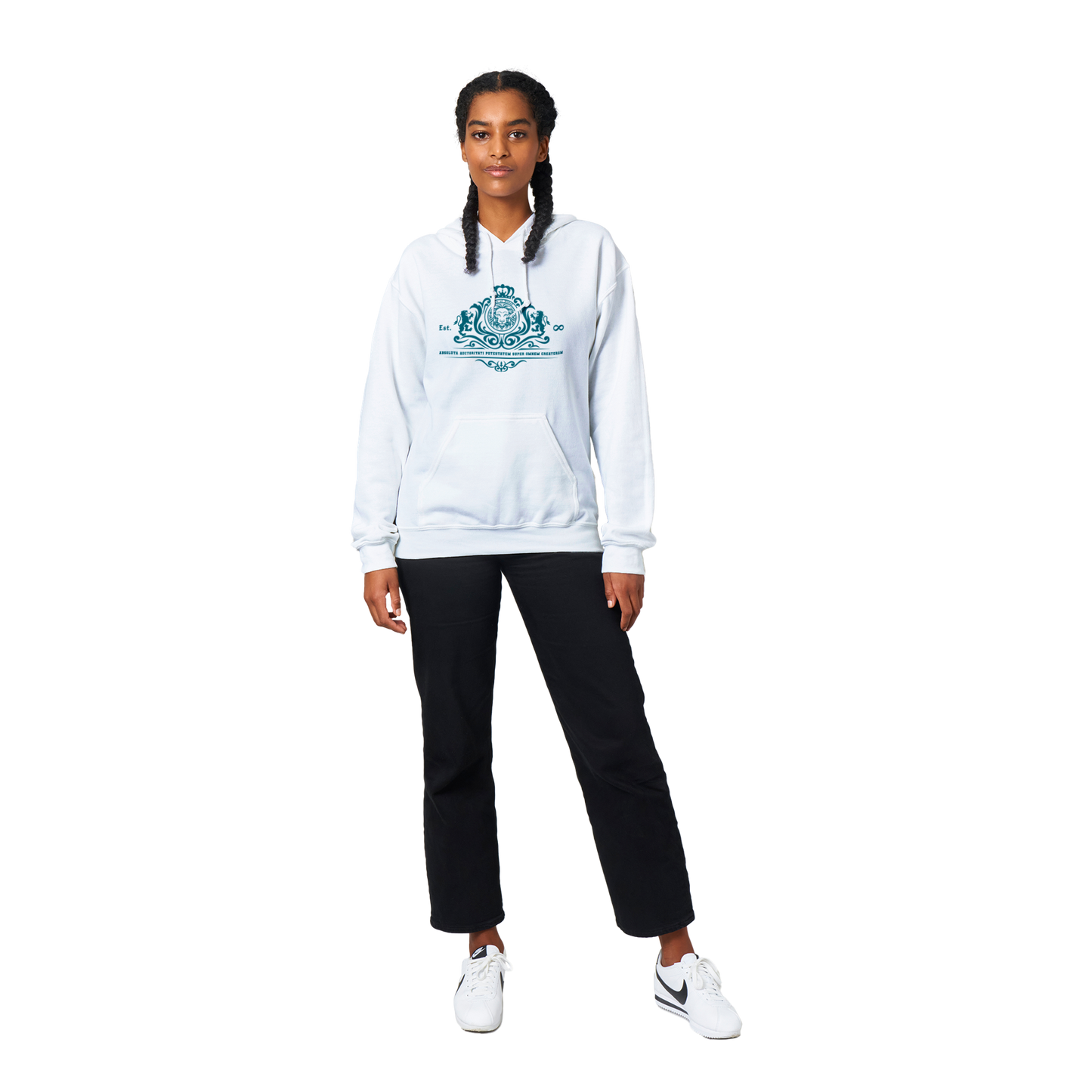 Lion of Judah Stylized CRYSTAL TEAL EDITION, Classic Unisex Pullover Hoodie