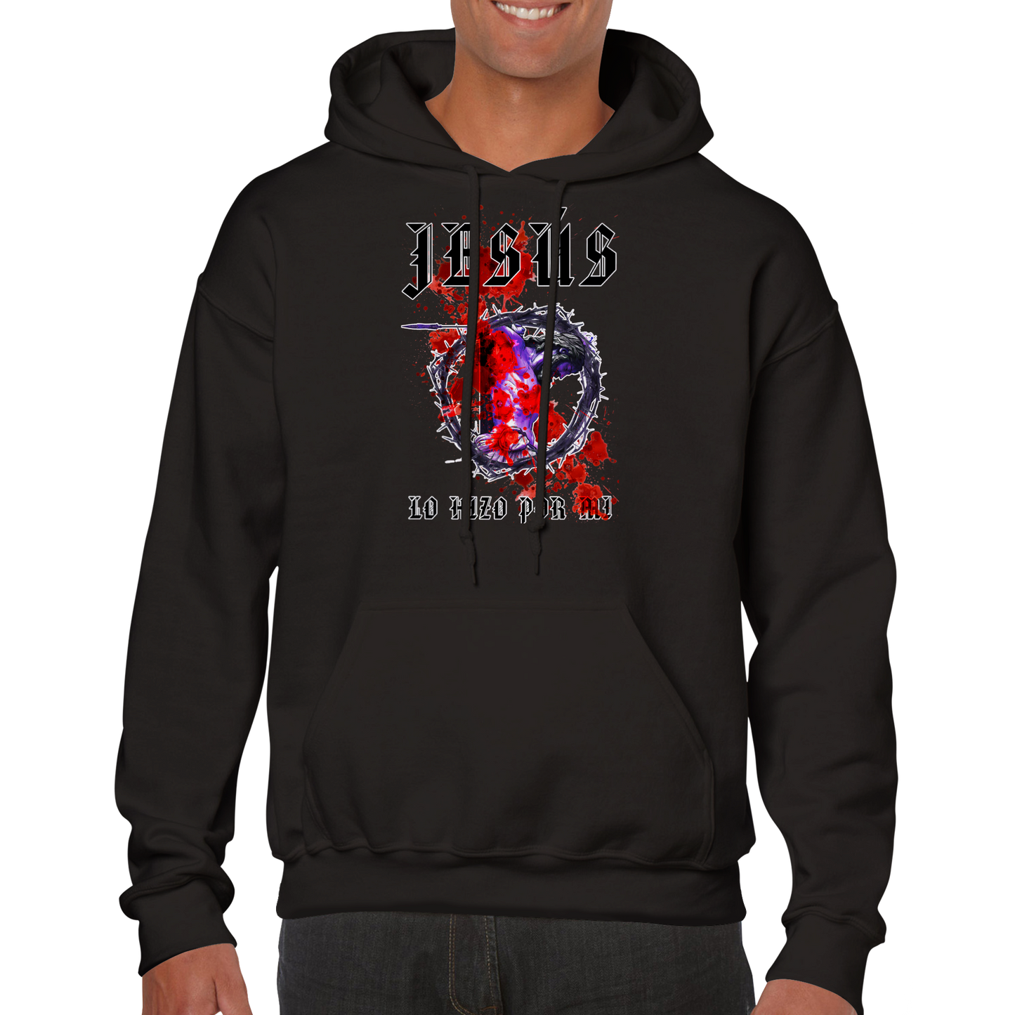 La Crucificacion Lo Hizo Por Mi, Sudadera con Capucha Clasica - Unisexo