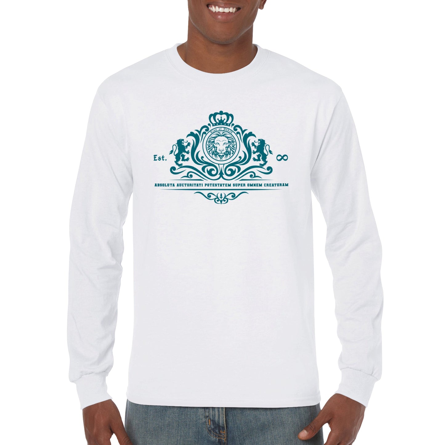 Lion of Judah Stylized CRYSTAL TEAL EDITION, Classic Unisex Longsleeve T-shirt