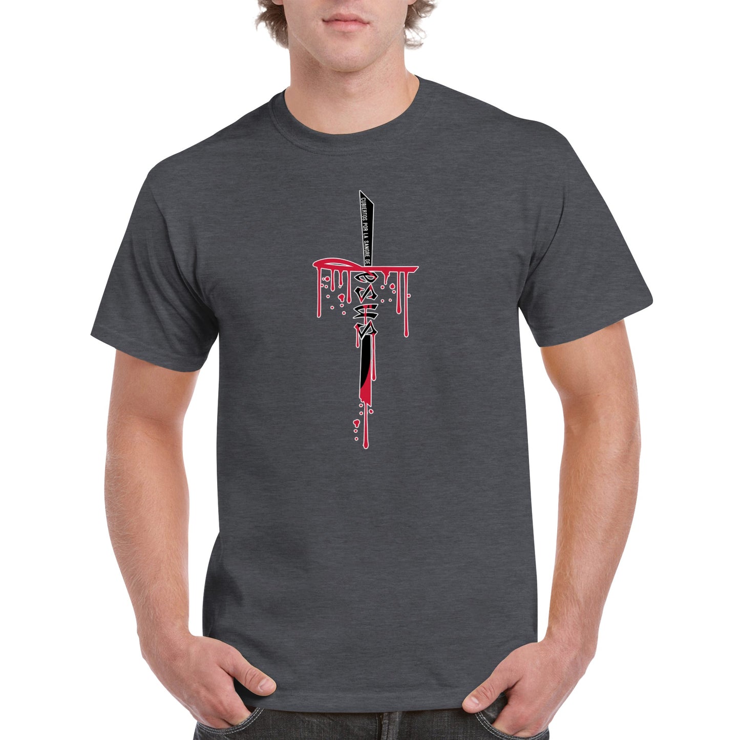 Cubierto Por La Sangre De Cristo, Camiseta Manga Corta Clasica - Unisexo