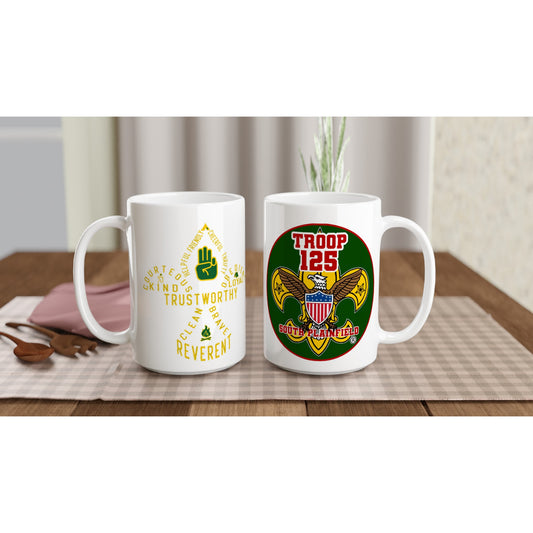 Troop 125 Scout Code v1a - White 15oz Ceramic Mug