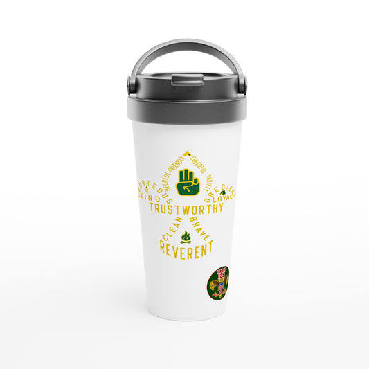 Troop 125 Scout Code v1a - White 15oz Stainless Steel Travel Mug